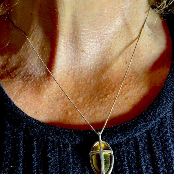 Silpada Gold Cross Pendant Necklace with Oval Shape Cross Design - Picture 5 of 5